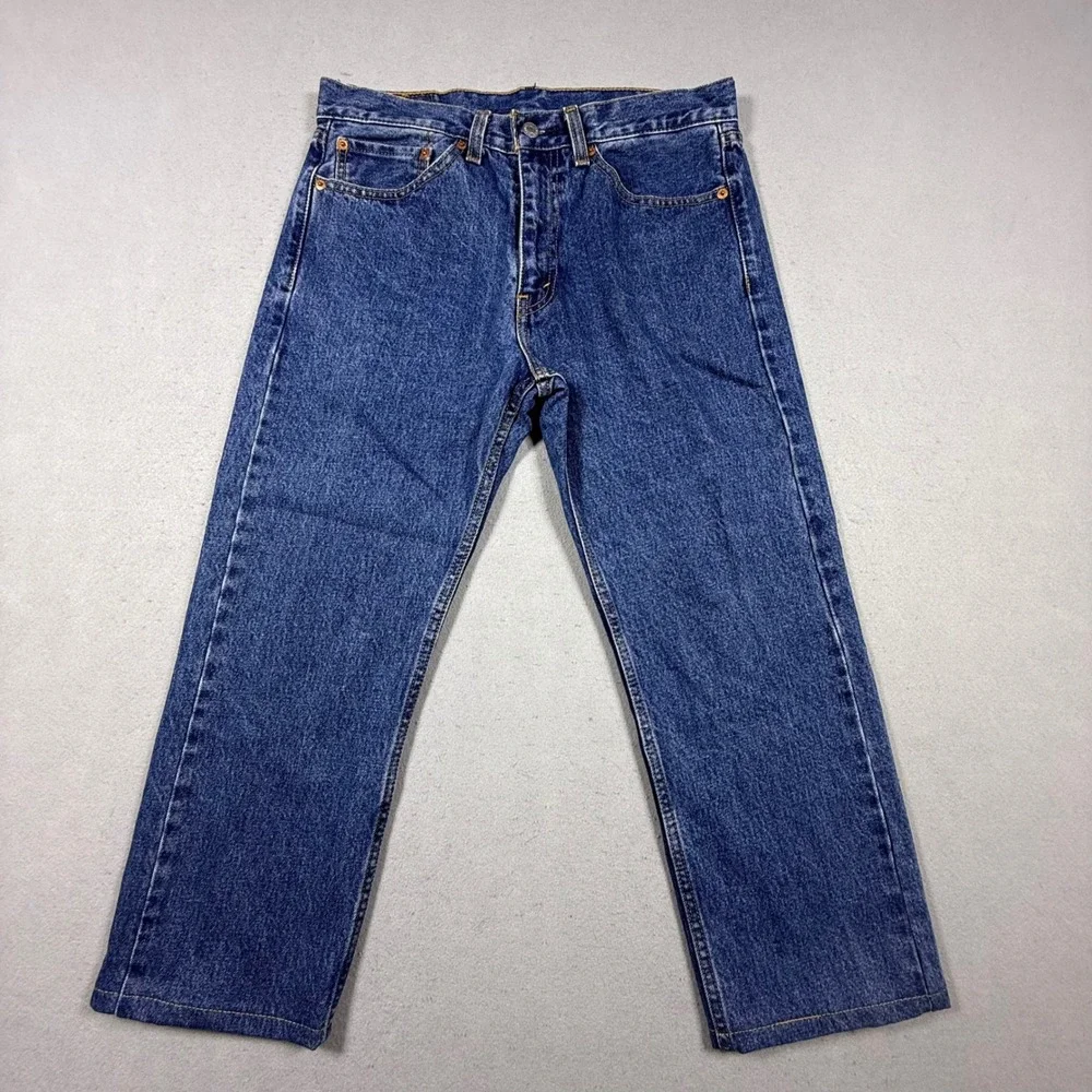 Levis 505 Regular Fit Straight Leg Jeans Medium Wash Blue Mens 32x29